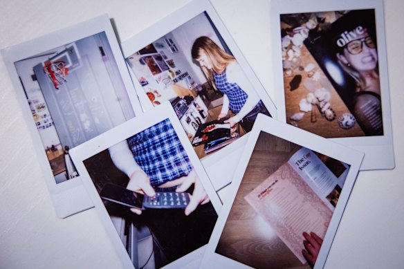 Olive Berlach, as captured by Audrey Richardson on polaroids.