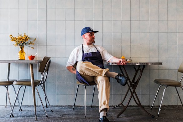 Drew Dawson at his new cafe, The Cool Room.