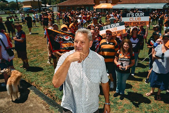 Former Balmain Tigers and NSW forward Steve Roach attended the rally.