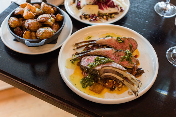 Gundagai lamb cutlets at Three Blue Ducks, Nimbo Fork.