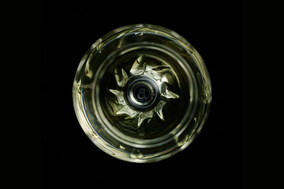 This wine glass, designed by Melbourne-based studio Denver & Liely, is inspired by turbine engines.