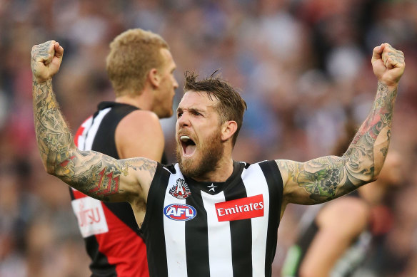 Landmark day: Dane Swan on Anzac Day in 2014.