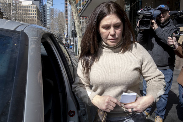 Roberta Williams outside the Magistrates Court on Monday.