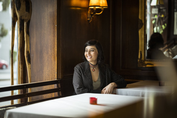 Noora Niasari, photographed at Mon Ami Restaurant in Fitzroy, one of the locations she used in the film. 
