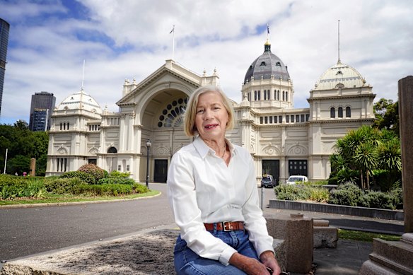 Margaret O’Brien outside the Royal Exhibition Building.