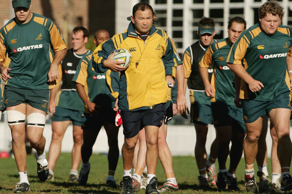 Eddie Jones at Coogee Oval in 2004 during his spell as Wallabies coach.