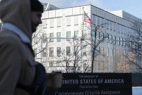 The US Embassy in Kyiv, Ukraine. 