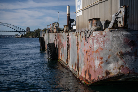 Derelict marine vessels in Sydney Harbour. 