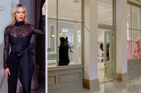 Designer Rebecca Vallance and her Sydney flagship store which opened last month in the historic Strand Arcade. 