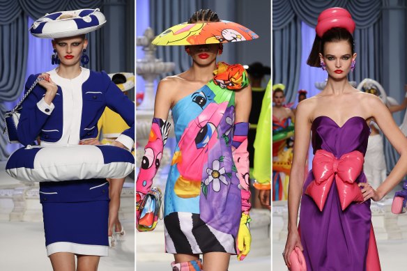 Stephen Jones hats for Moschino’s spring/summer 2023 show at Milan Fashion Week.