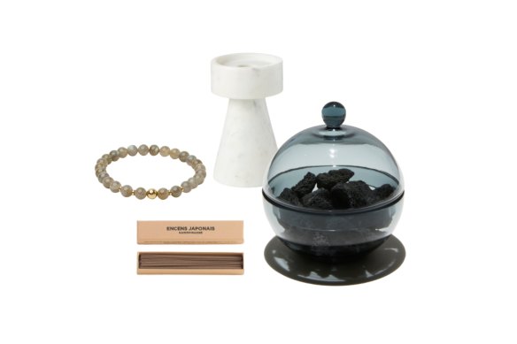 “Saint T” incense ; “Higher Transformation” bracelet; “Blythe” candle holder; “Arabian Oud Sphera” home fragrance set.
