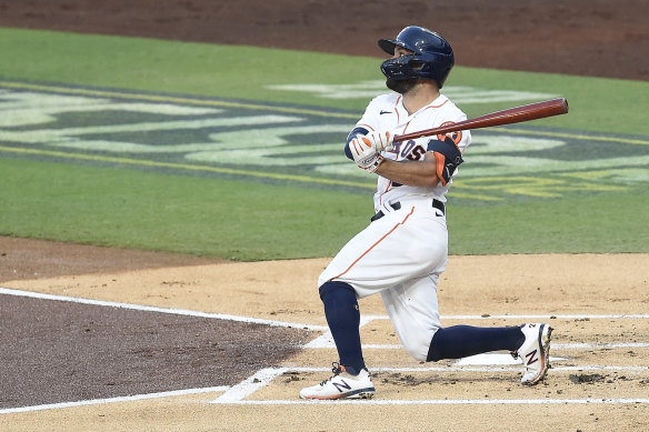 Jose Altuve hit another first-inning home run, this time in game four of the ALCS.