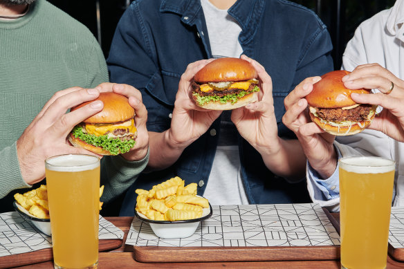 Mates gather for the Arbory burger.