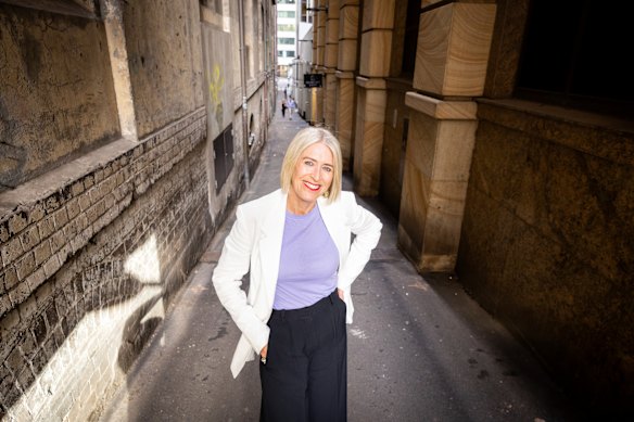 Bridget Smyth, the City of Sydney’s architect and chief designer, who has a passion to revitalise the Sydney City laneway. She is pictured on Abercrombie Lane.