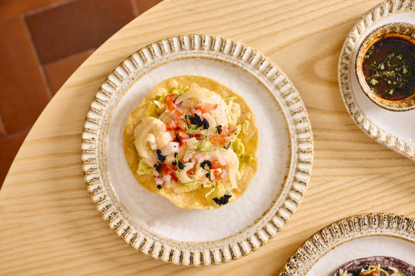 Bar snacks such as prawn tostadas are plentiful during bottomless brunch at Hotel Nacional.