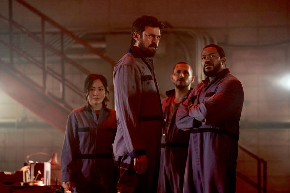 Karen Fukuhara, Karl Urban, Tomer Capon and Laz Alonso in The Boys: surprising and confounding.