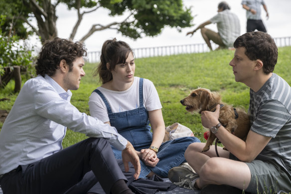 Caplan with Adam Brody (left) and Jesse Eisenberg in the terrific Fleishman Is In Trouble. 