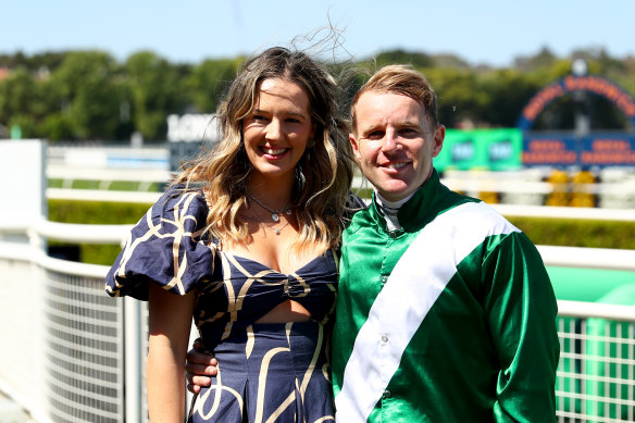 Tommy Berry with wife Sharnee at Rosehill last month
