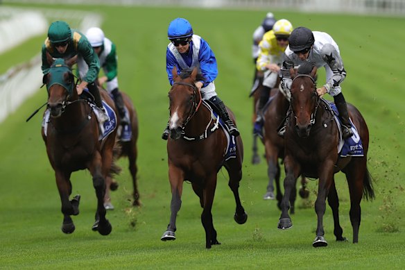 Action from the Kindergarten Stakes (1100m) on day one of The Championships.