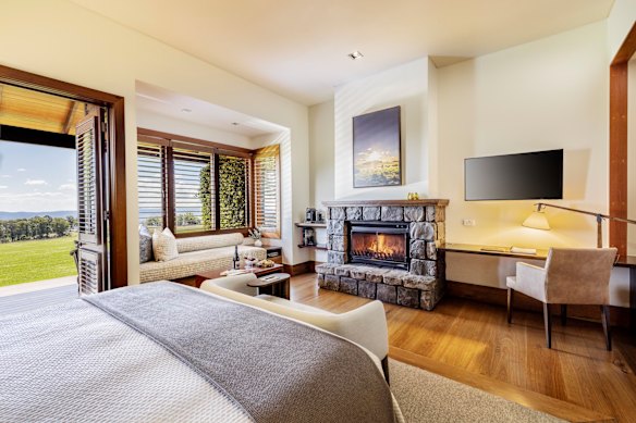 Inside a guest room attached to the main lodge.