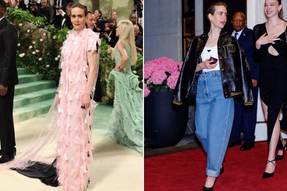 Comfort was priority number one for Sarah Paulson during the Met Gala after-parties.