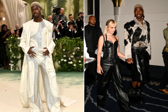 Lil Nas X pulled out the animal print for the Met Gala after-party, which he attended with singer Camila Cabello.