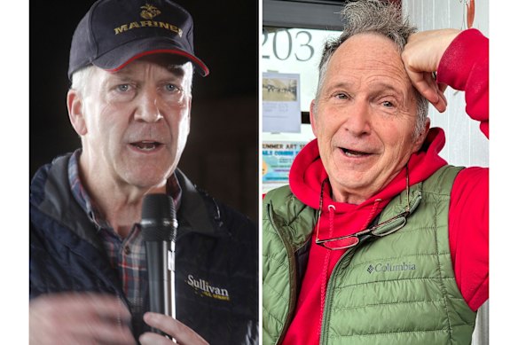 Il repubblicano Dan Sullivan (a sinistra) e il non affiliato Dan Sullivan (a destra) sono entrambi in corsa per il Senato in Alaska.