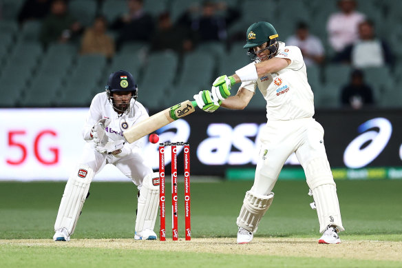 Tim Paine made an unbeaten 73 in Australia's first innings in Adelaide.