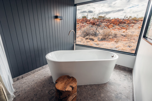 Freestanding tubs let you admire the scenery, but happily no one can see in.