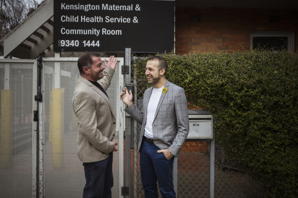 Gender equity and family advocate Michael Ray (left) helped Hakim devise his policy on public toilets.