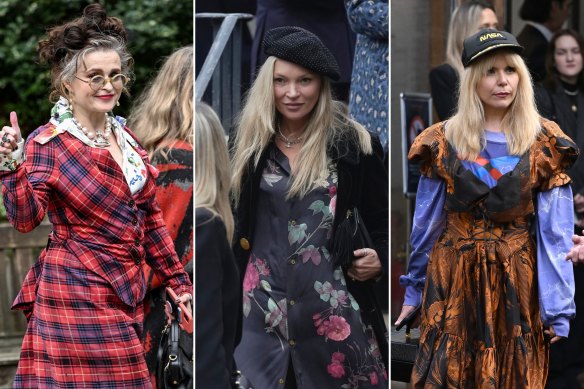 Helena Bonham Carter, Kate Moss and Paloma Faith attend the memorial service for fashion designer Dame Vivienne Westwood at London’s Southwark Cathedral.