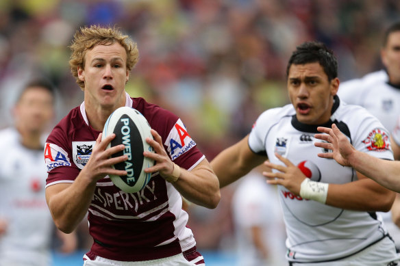 Daly Cherry-Evans playing in the 2011 NRL grand final that Manly went on to win.