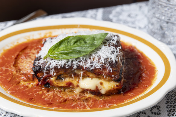 Eggplant parmigiana.