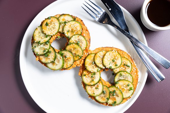 Cucumber and cream cheese-topped bagels with a Korean twist are on the menu.