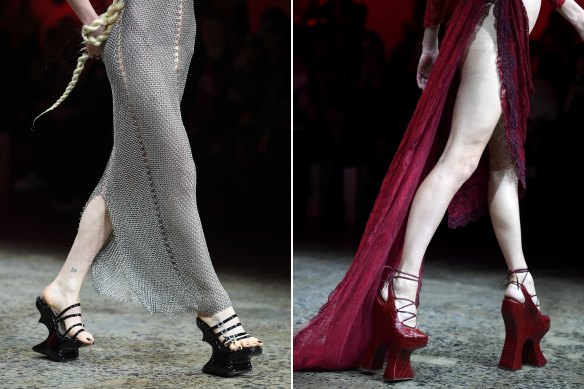 Shoes designed and made by Matea Gluscevic for the Nicol & Ford show at Australian Fashion Week 2024.