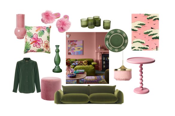 In your home, shades of pink and green should always be seen