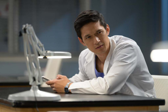 Harry Shum Jr as Benson “Blue” Kwan in season 20 of Grey’s Anatomy.