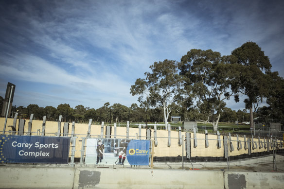 The Carey site during the North East Link construction in July 2024.