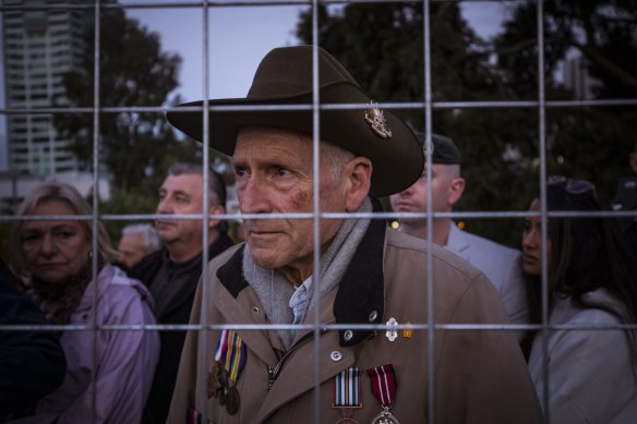Hundreds of people, including John Murphy, wishing to pay their respects were locked out of the Shrine and the Anzac Day Dawn Service.