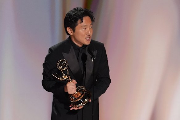 Hiro Murai accepts the award for outstanding directing for a comedy series for Widow’s Bay.
