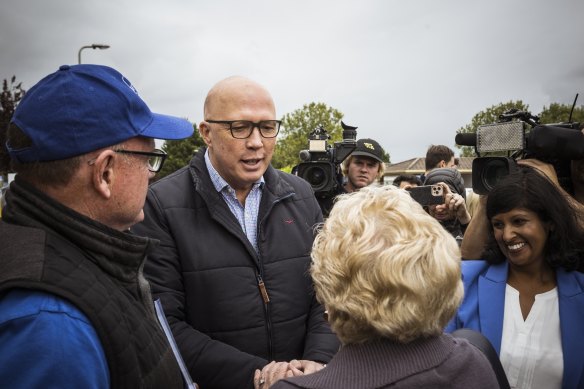 Peter Dutton campaigning in Aston.