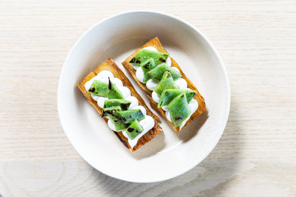 Pommes anna, romano beans and chevre.