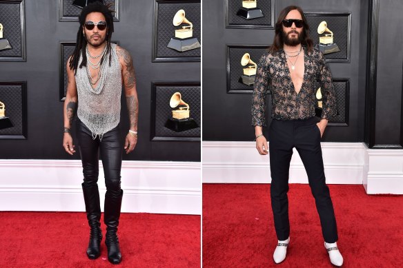 Are you going to go their way? Lenny Kravitz (57) and Jared Leto (50) bring sex to seniors dressing at the Grammys.
