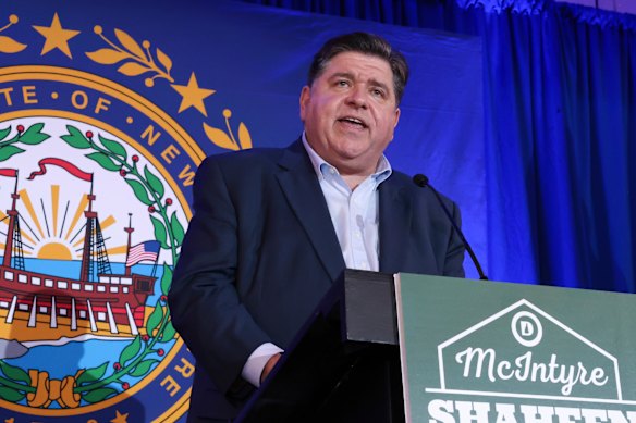 Illinois Governor J.B. Pritzker delivered a rousing speech to a Democratic Party fundraiser in New Hampshire.