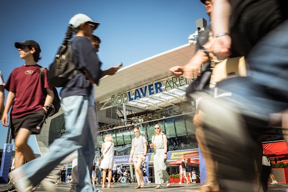 Record crowds have poured into the Open at Melbourne Park.