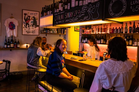 Bar seating is available.