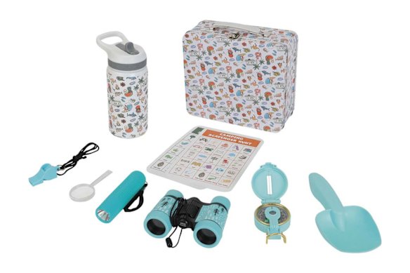 Kids explorer 10-piece camping kit.