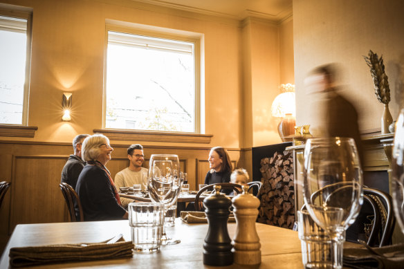 The Courthouse Hotel’s dining room. 