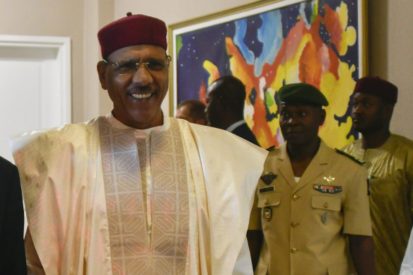 President Mohamed Bazoum at the presidential palace in Niamey, Niger, in March.