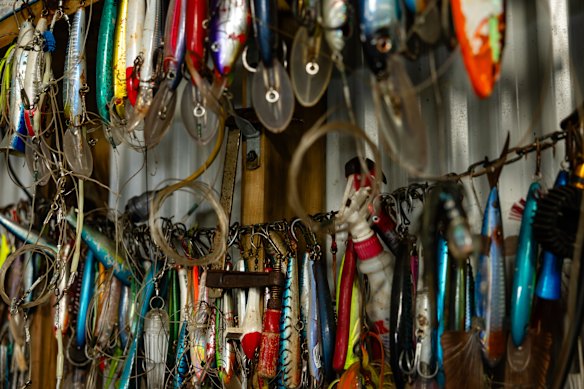 Fishing lures used by a Norfolk Island fisher.